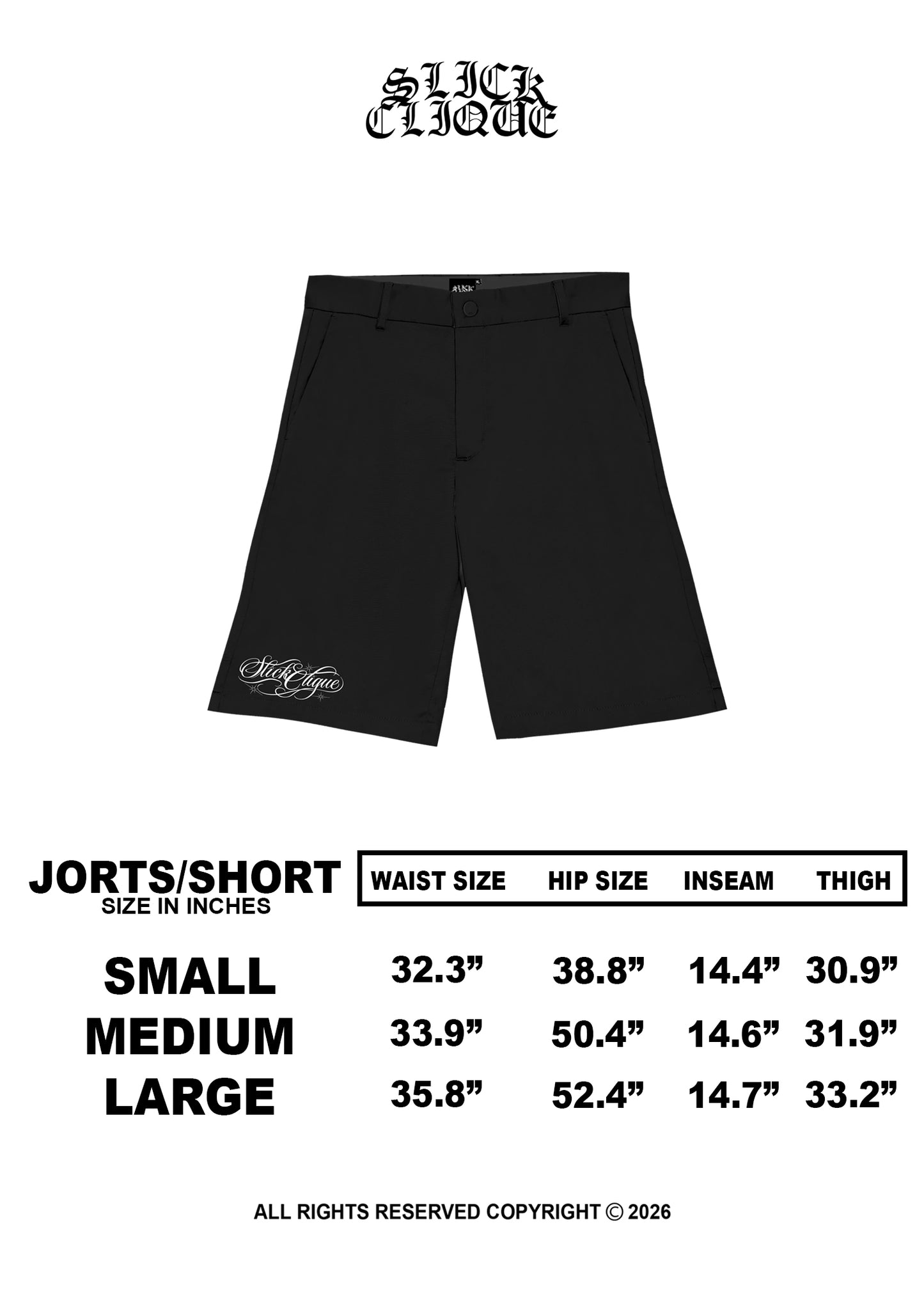 SLICK CLIQUE GHETTO SCRIPT BLACK SHORT