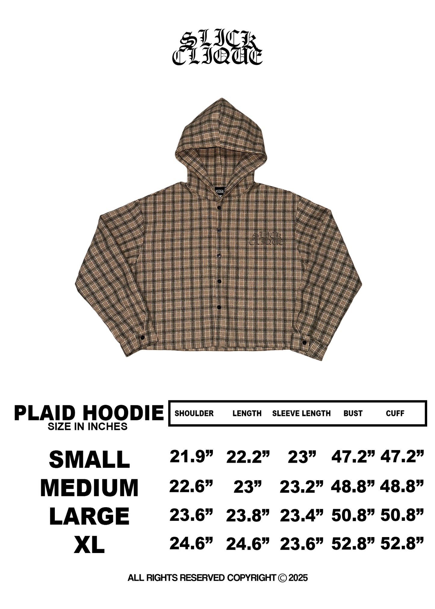 SLICK CLIQUE PLAID HOODIE