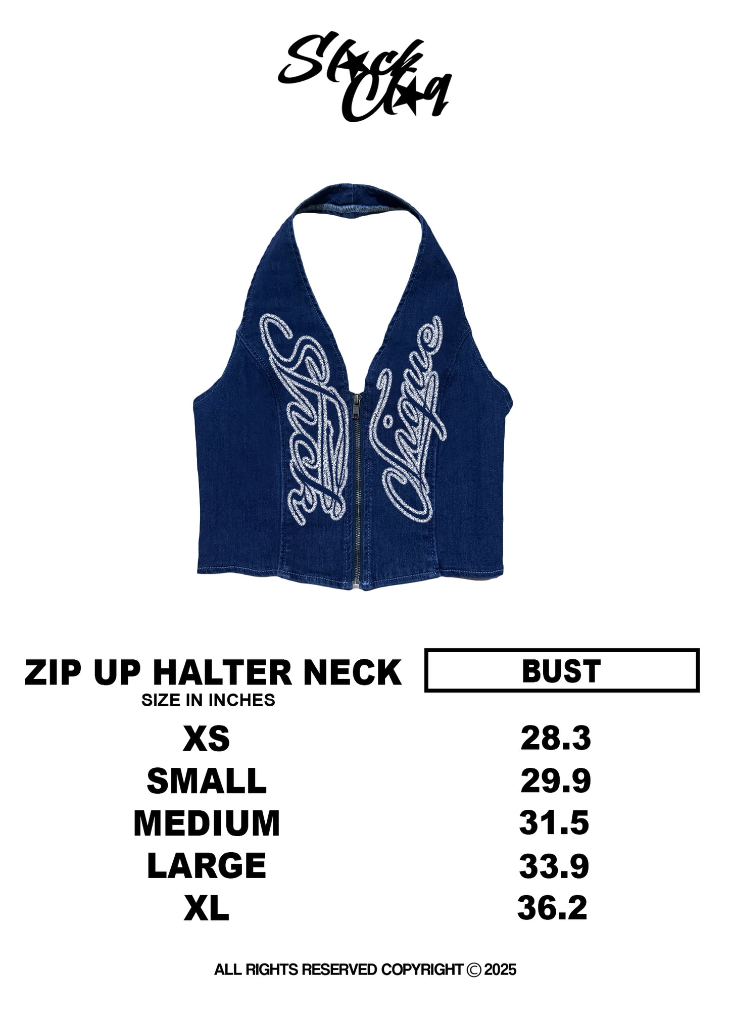 ZIP UP HALTER NECK (SLICK CLIQUE)