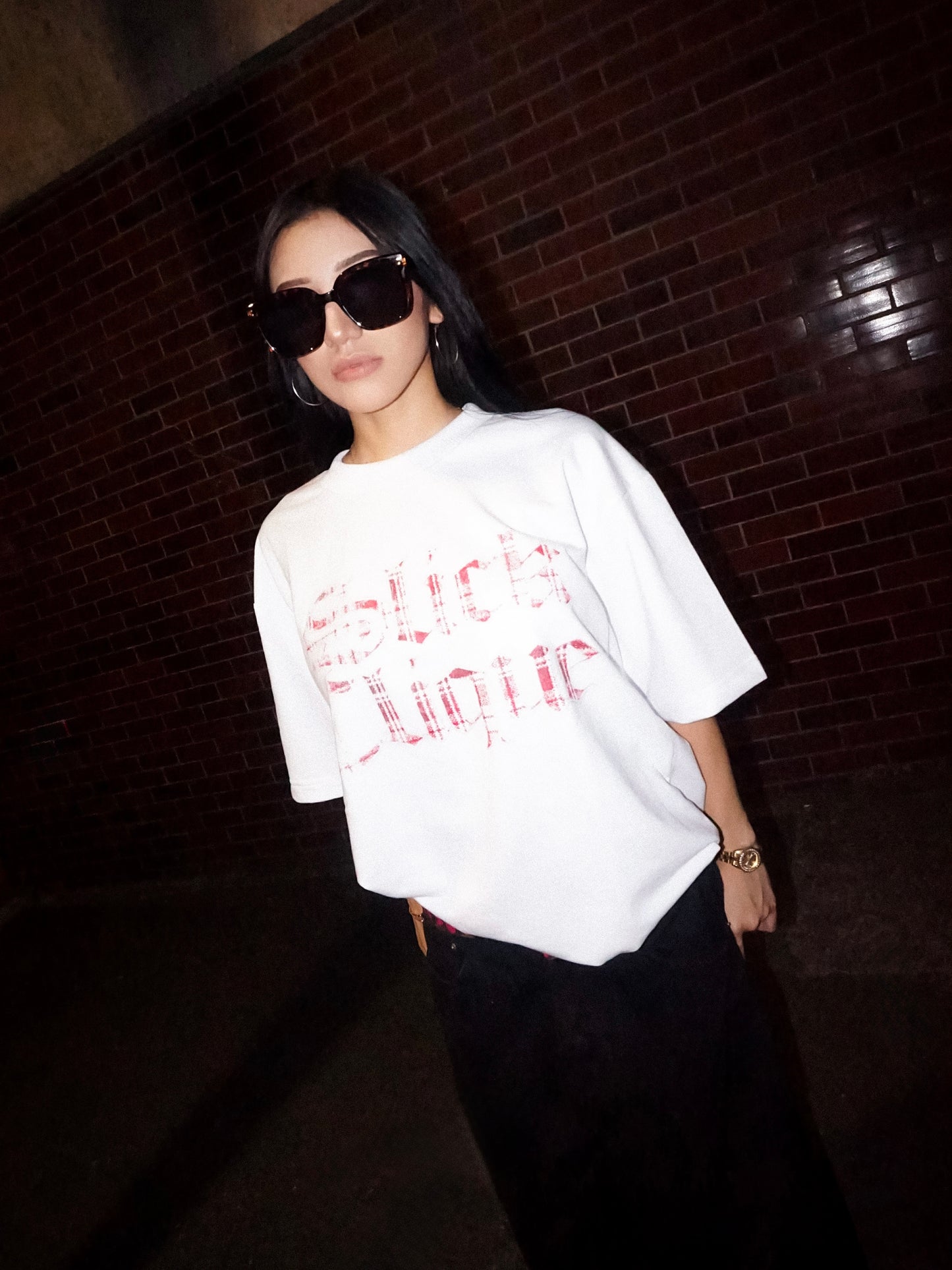 SLICK CLIQUE PLAID WHITE TEE