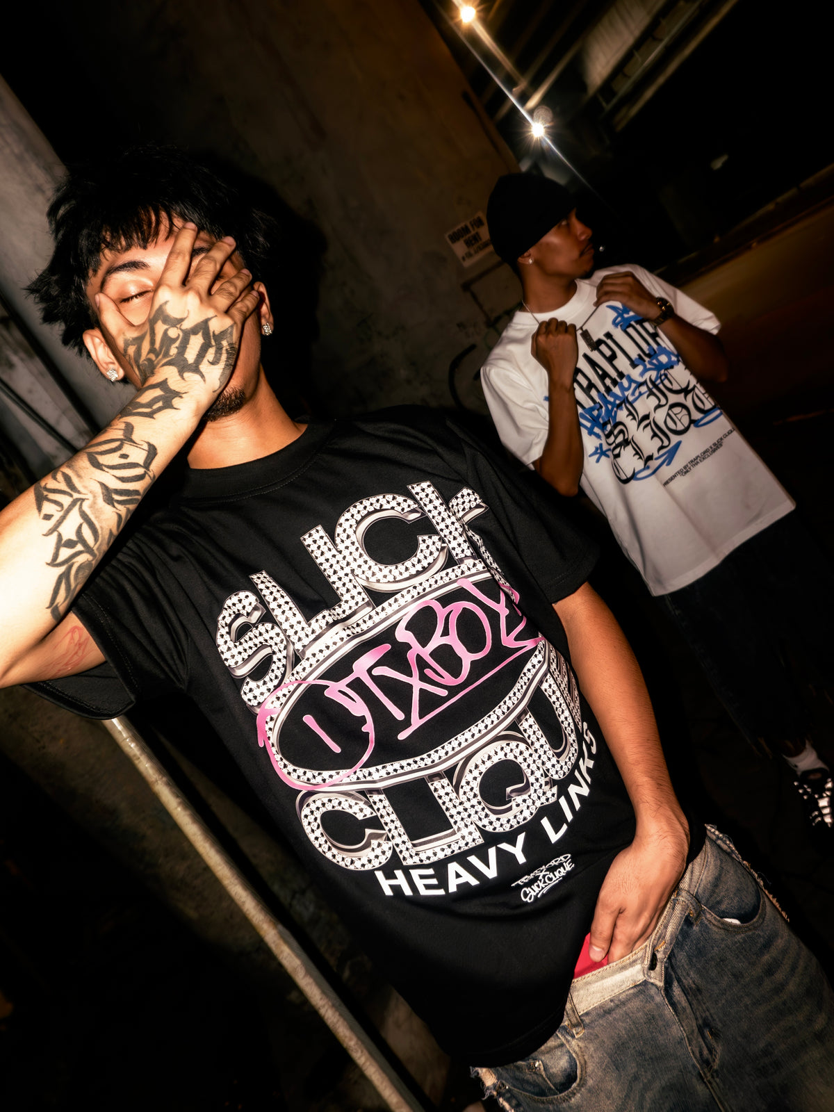 SLICK CLIQUE X TRAPLORD OTX BOYZ BLACK TEE