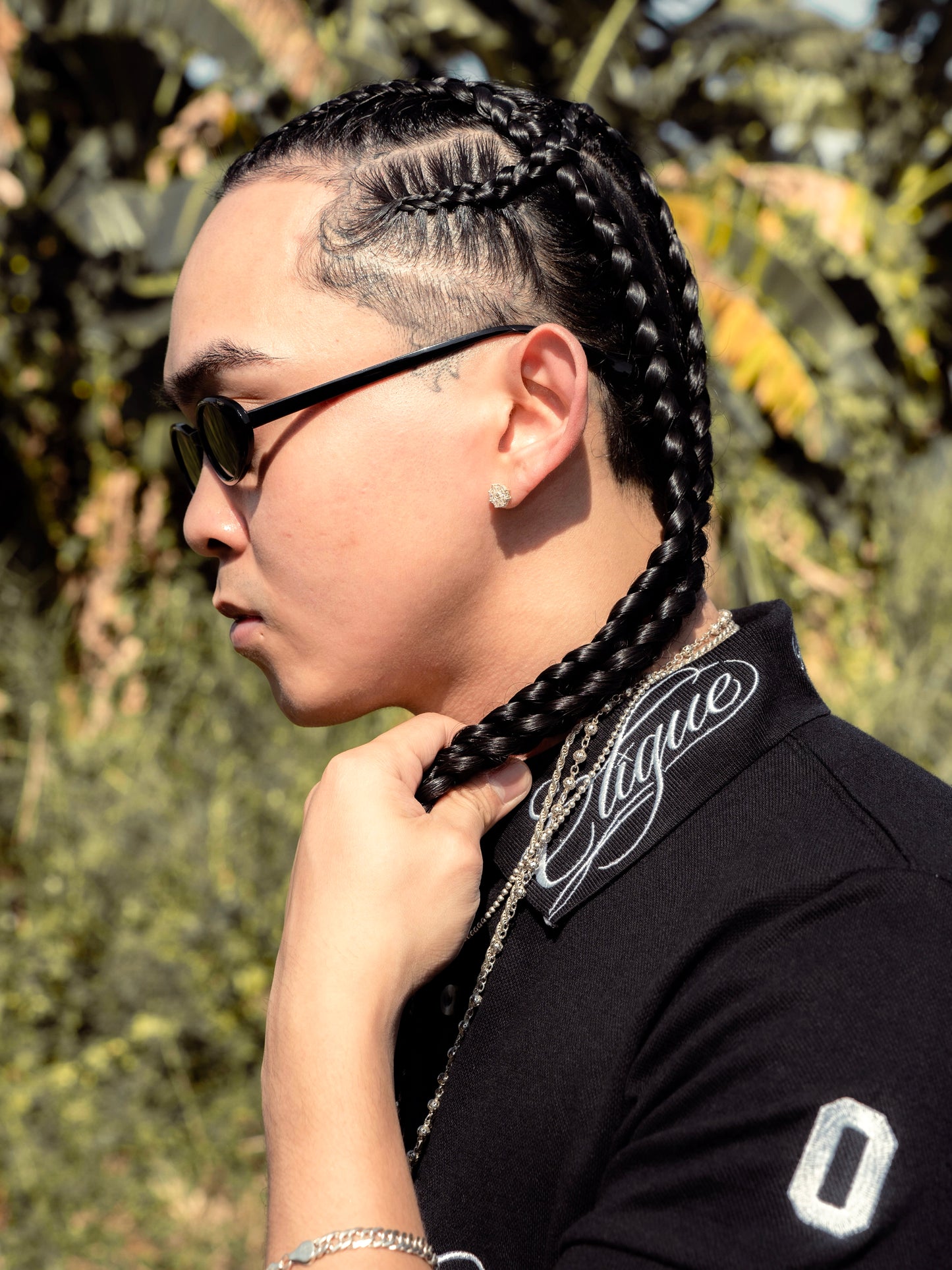 SLICK CLIQUE GHETTO SCRIPT BLACK POLO SHIRT