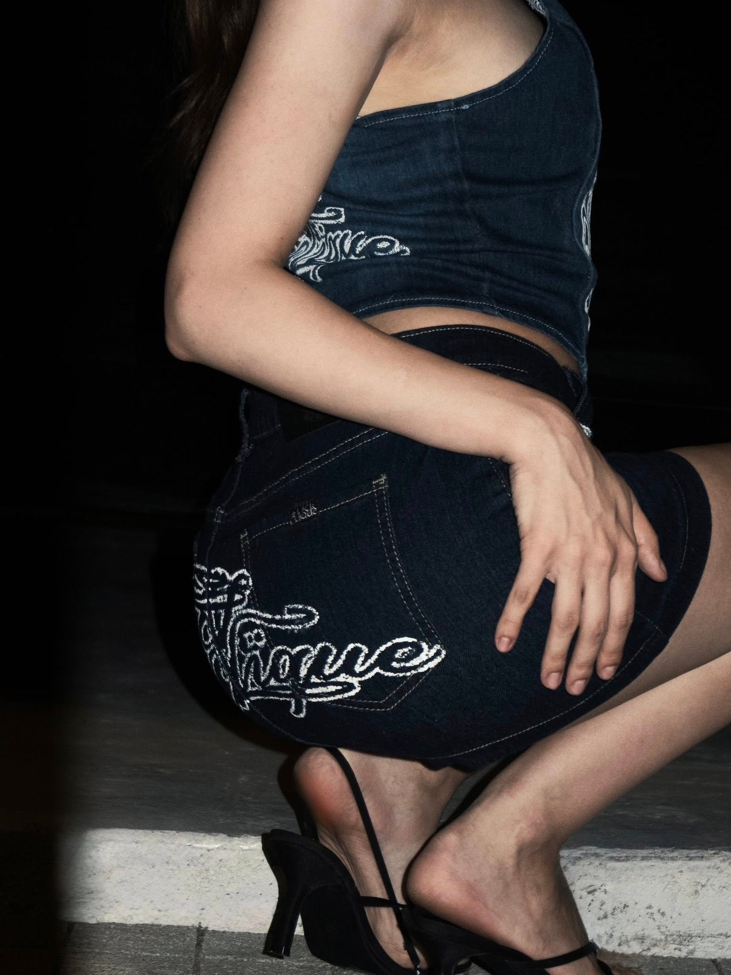 DENIM SKIRT (SLICK CLIQUE)