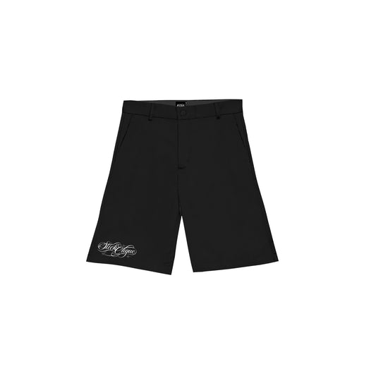 SLICK CLIQUE GHETTO SCRIPT BLACK SHORT