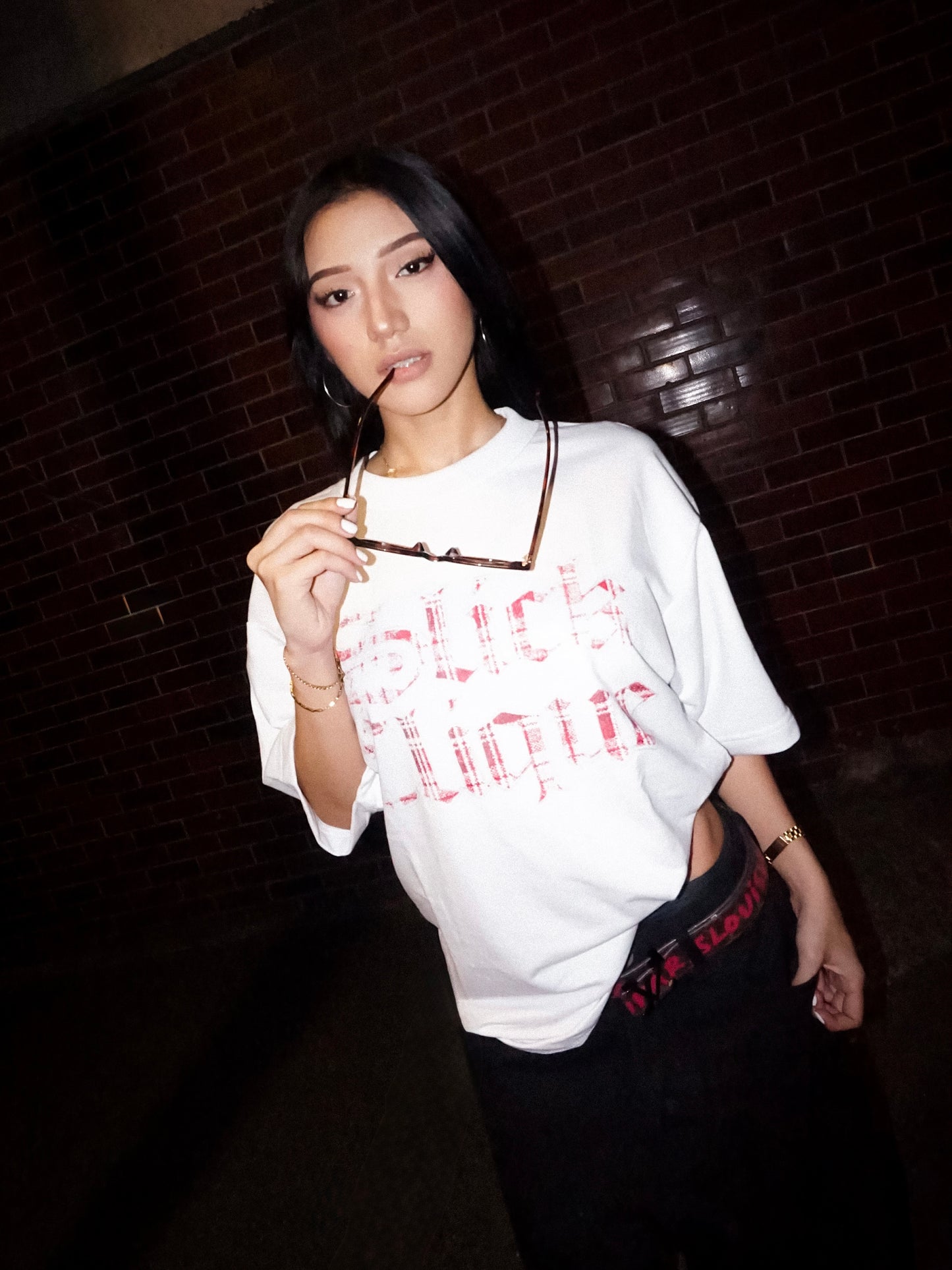 SLICK CLIQUE PLAID WHITE TEE