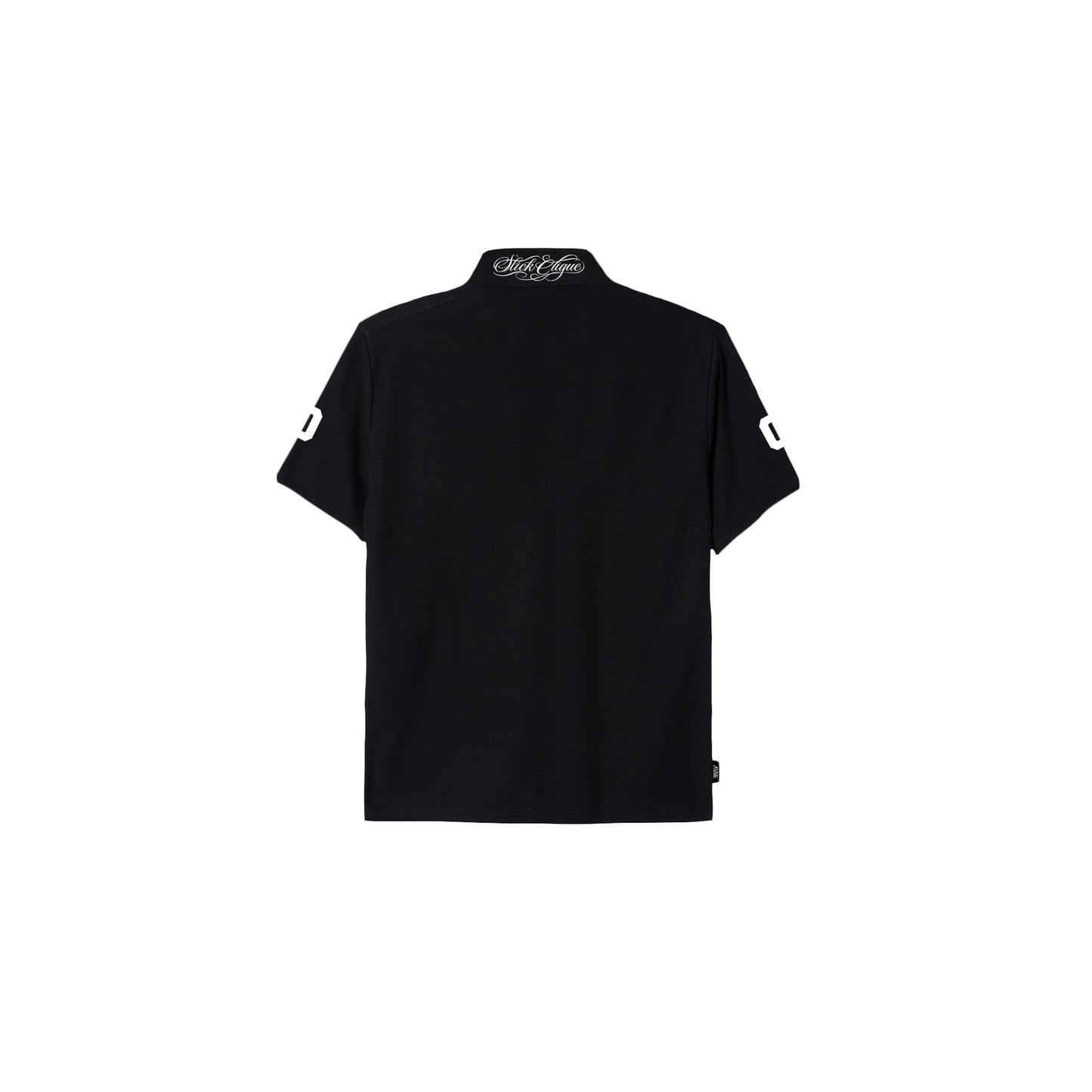 SLICK CLIQUE GHETTO SCRIPT BLACK POLO SHIRT