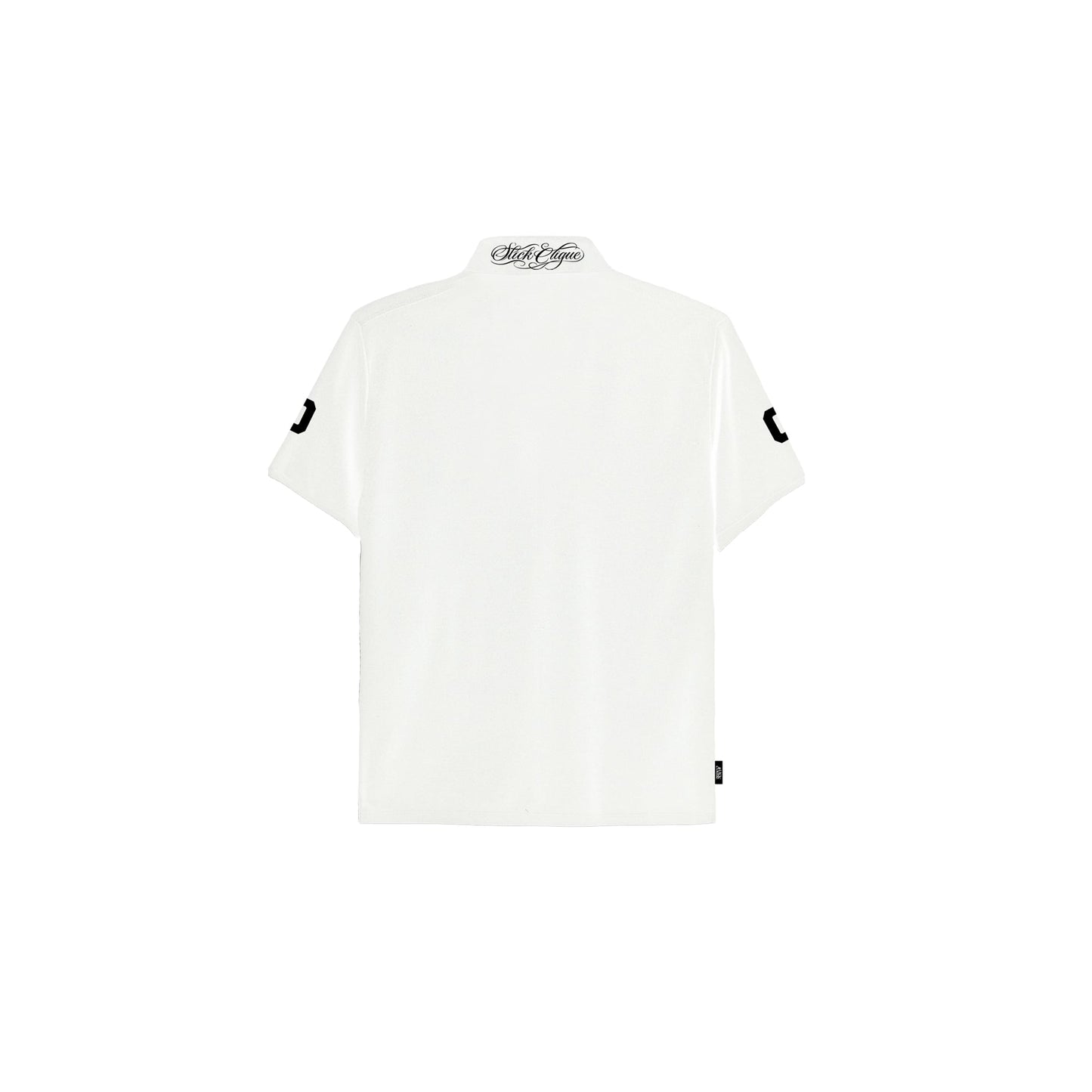 SLICK CLIQUE GHETTO SCRIPT WHITE POLO SHIRT