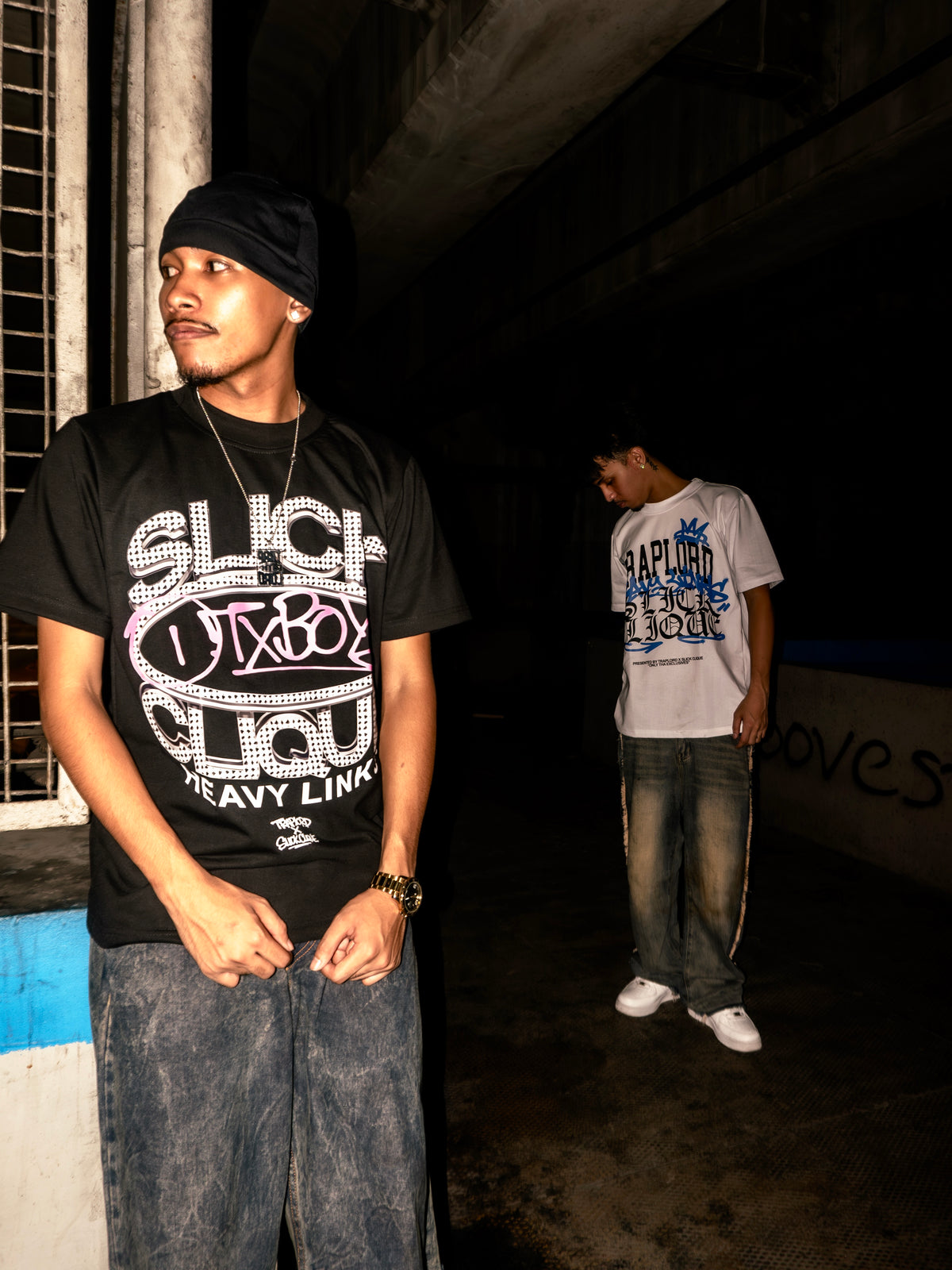SLICK CLIQUE X TRAPLORD OTX BOYZ BLACK TEE