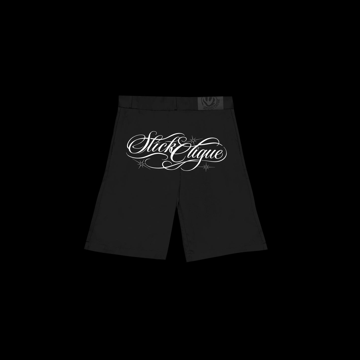 SLICK CLIQUE GHETTO SCRIPT BLACK SHORT