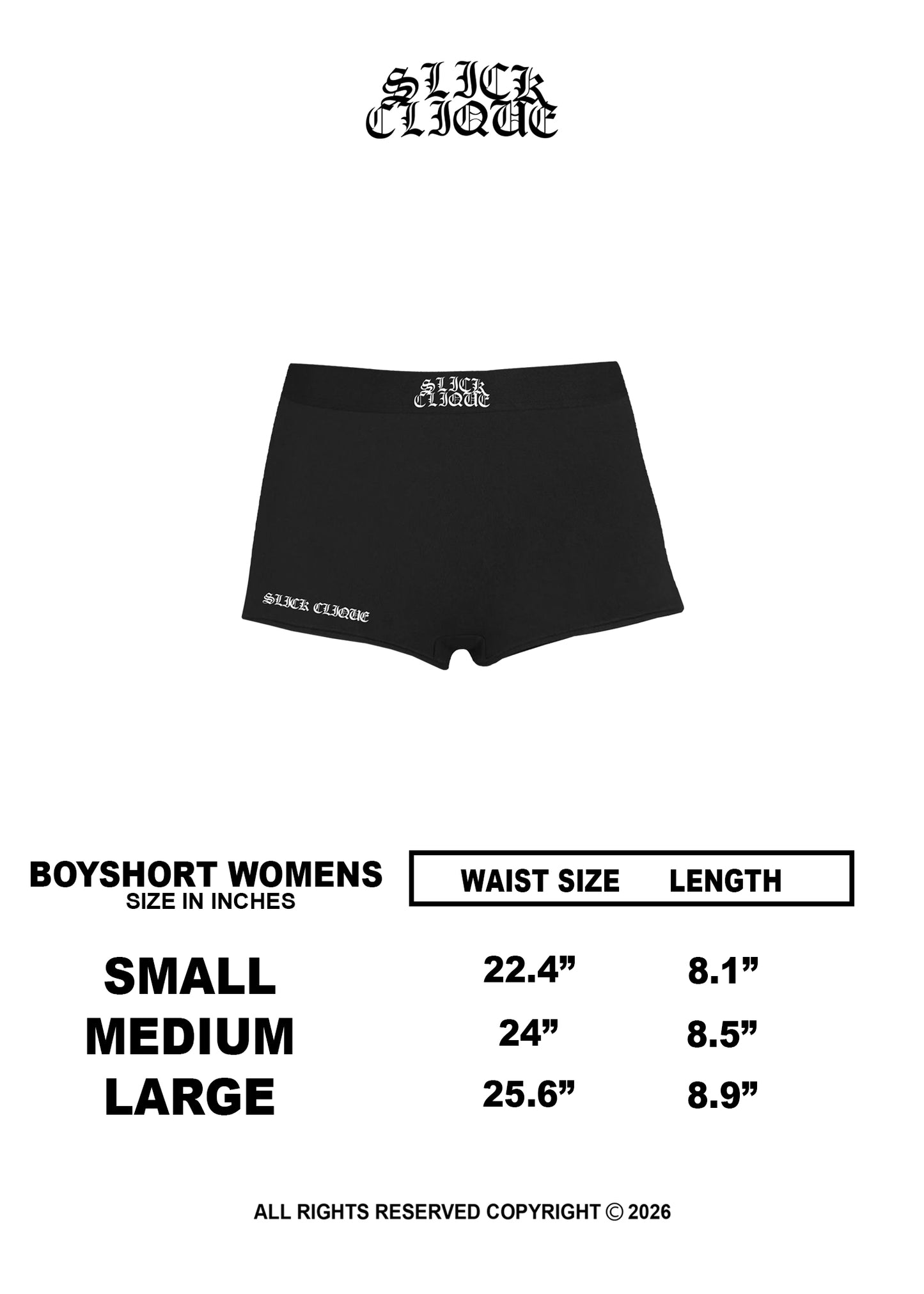 SLICK CLIQUE WOMEN BLACK BOYSHORT