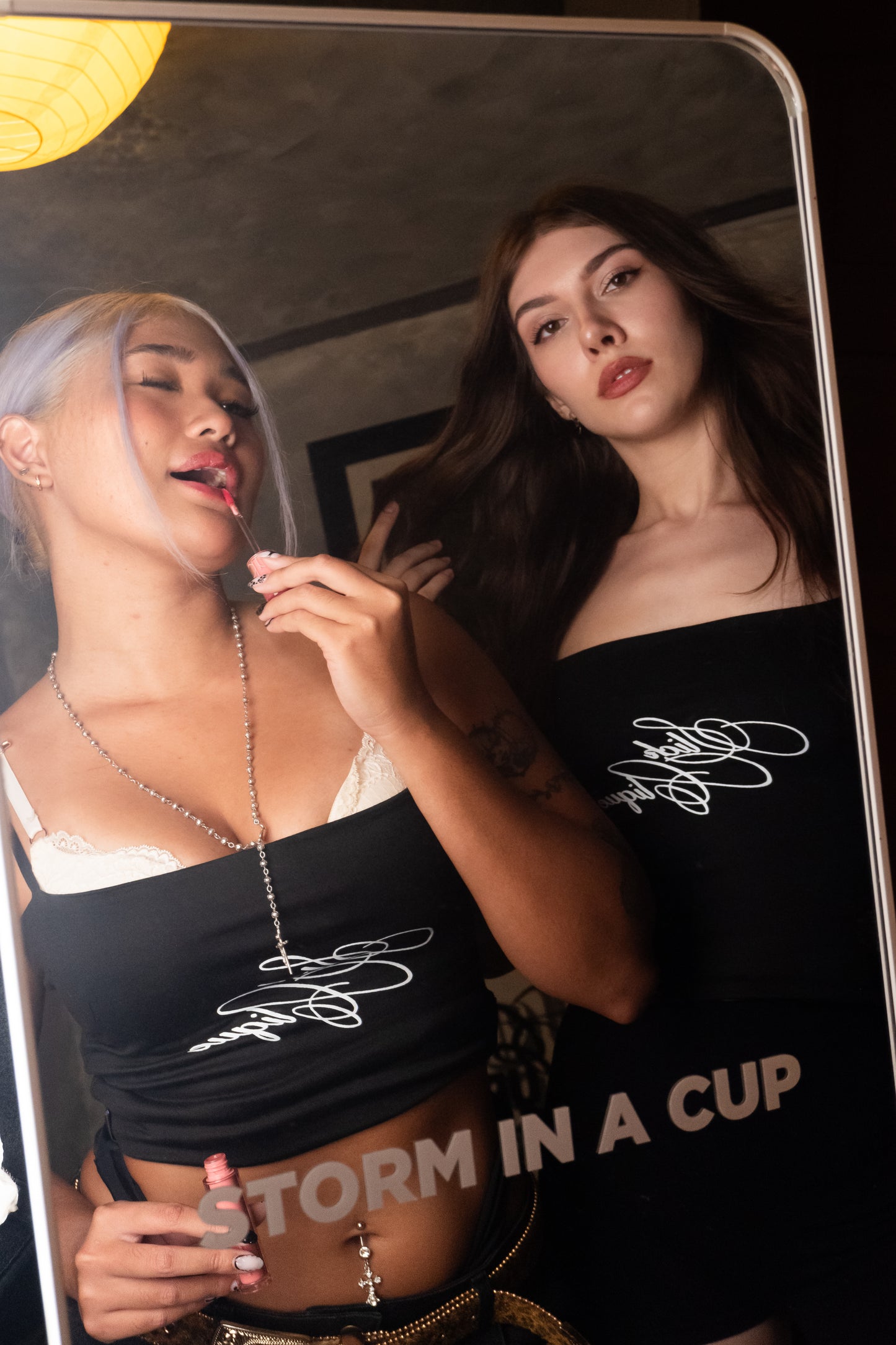 STRAPPY WOMENS TOP BLACK (SLICK CLIQUE)