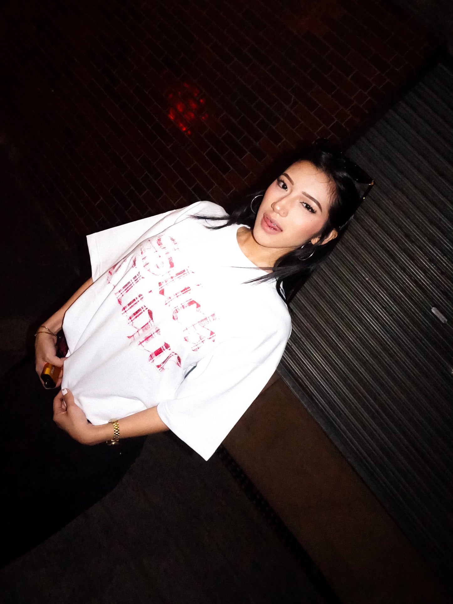 SLICK CLIQUE PLAID WHITE TEE