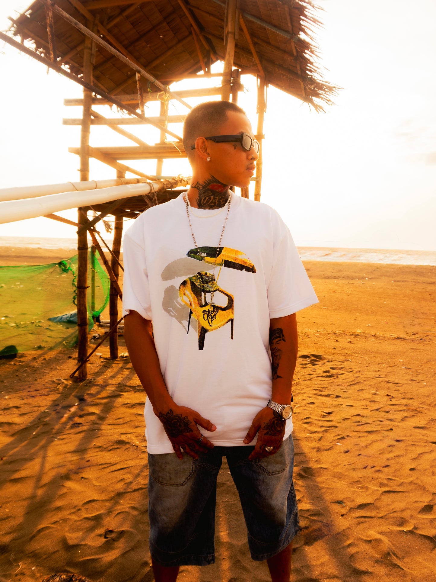 SLICK CLIQUE LEISURE SHADE WHITE TEE