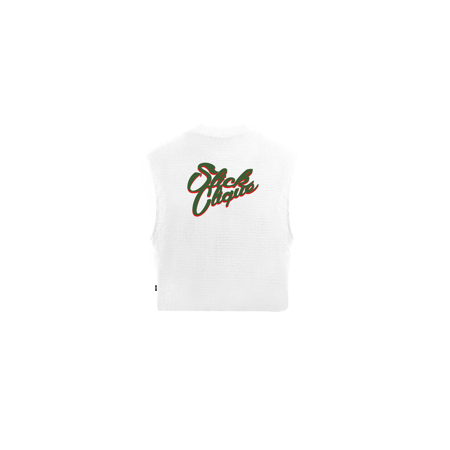 SLICK CLIQUE WAFFLE KNIT WHITE SLEEVELESS