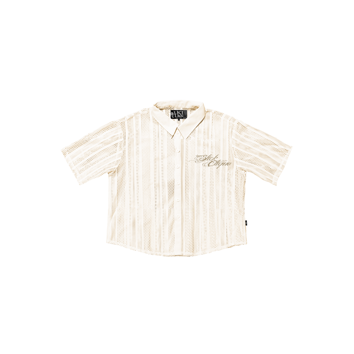 SLICK CLIQUE OPEN-KNIT MESH POLO