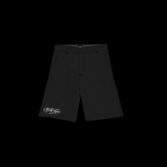 SLICK CLIQUE GHETTO SCRIPT BLACK SHORT