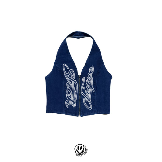 ZIP UP HALTER NECK (SLICK CLIQUE)
