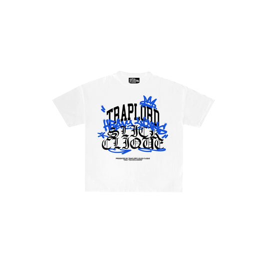 SLICK CLIQUE X TRAPLORD HEAVY LINKS TEE WHITE
