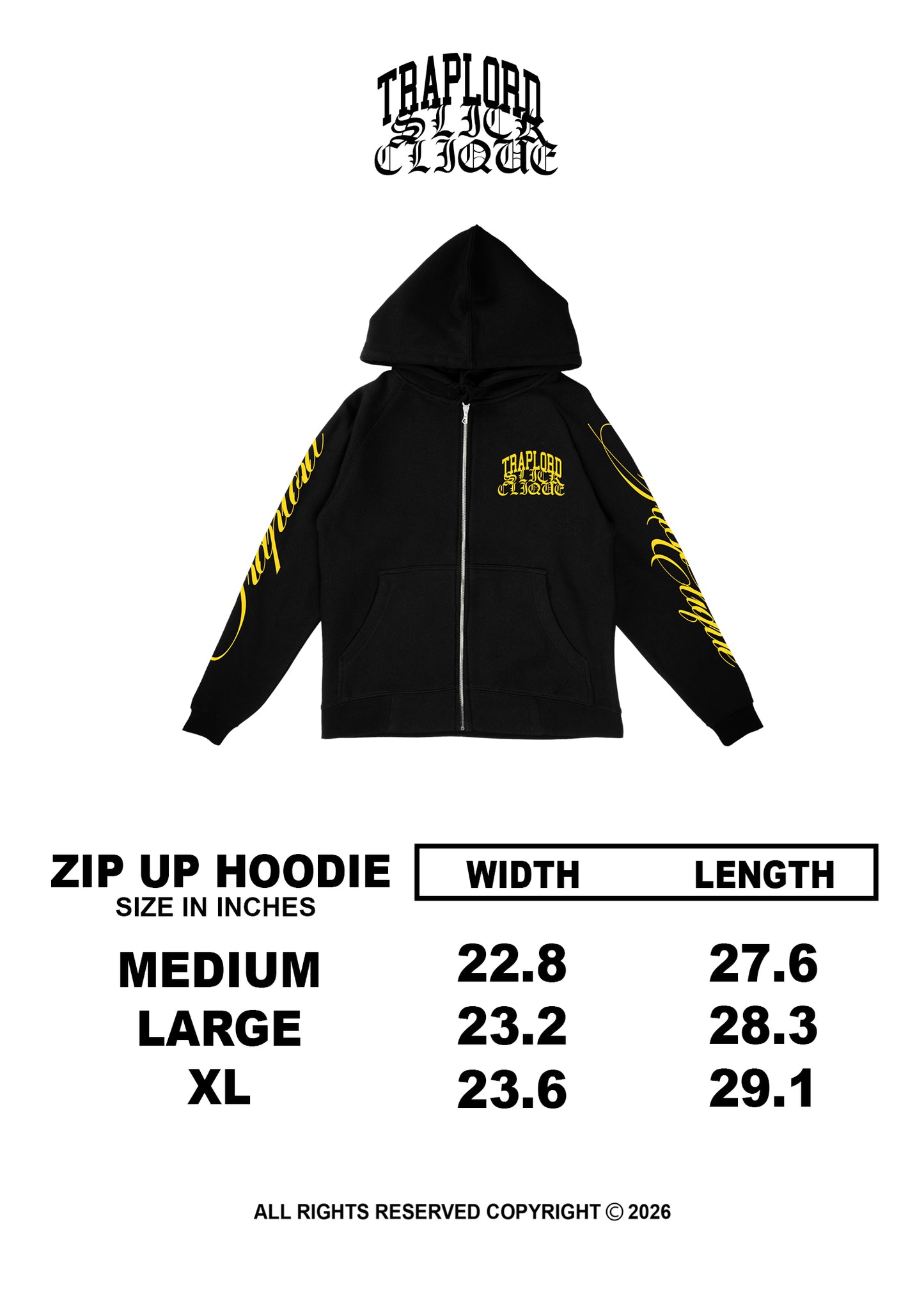 SLICK CLIQUE X TRAPLORD ZIP UP HOODIE