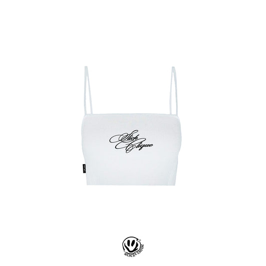 STRAPPY WOMENS TOP WHITE (SLICK CLIQUE)
